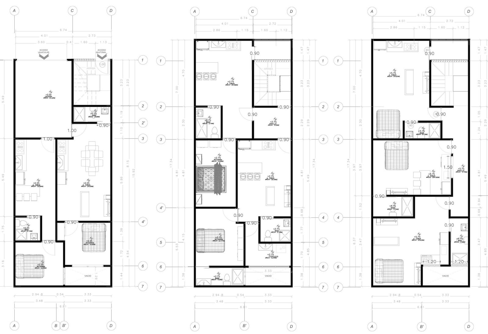 Departamentos modelo · plantas arquitectónicas · Construq · Arq. Almira Hernández Salinas