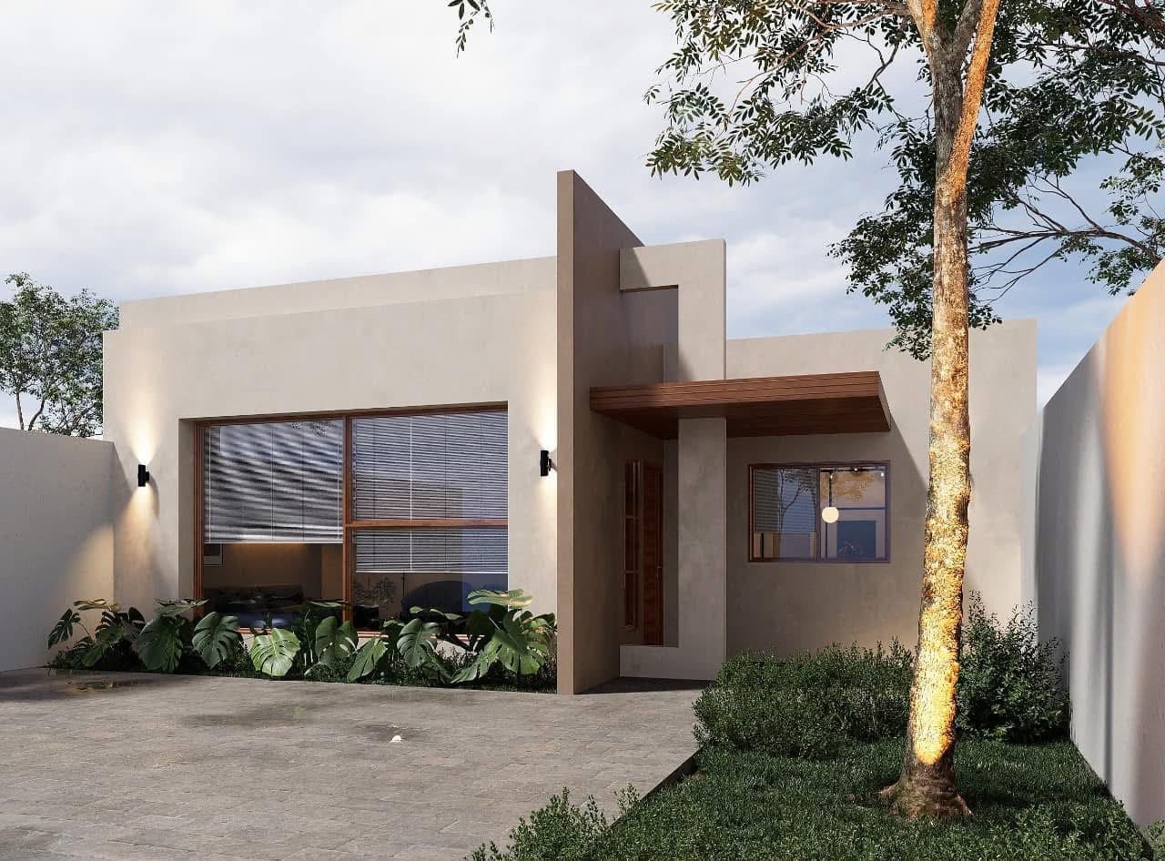 Vivienda · render de fachada · Construq · Arq. Almira Hernández Salinas